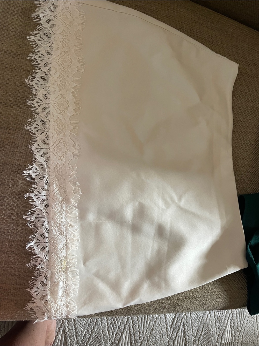 Zara Cream Lace-Trim Chemise Slip